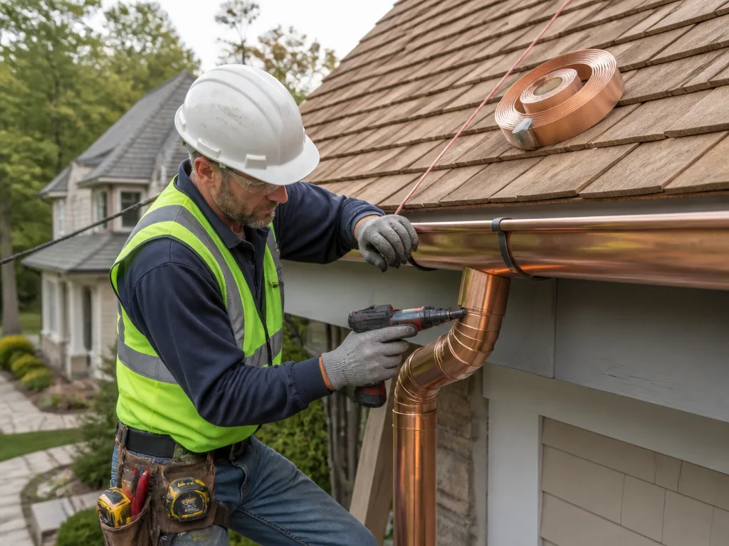 Copper Gutter Installation